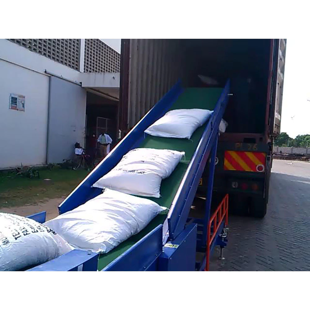 Mobile loading conveyor for paddy 50kg bag cement loading conveyor