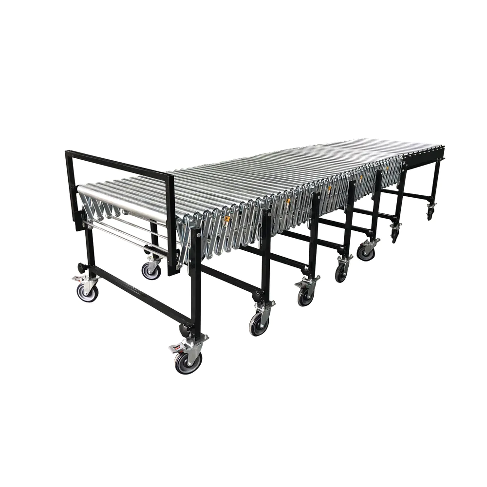 Gravity flexible steel roller conveyor for loading and unloading for logistic line