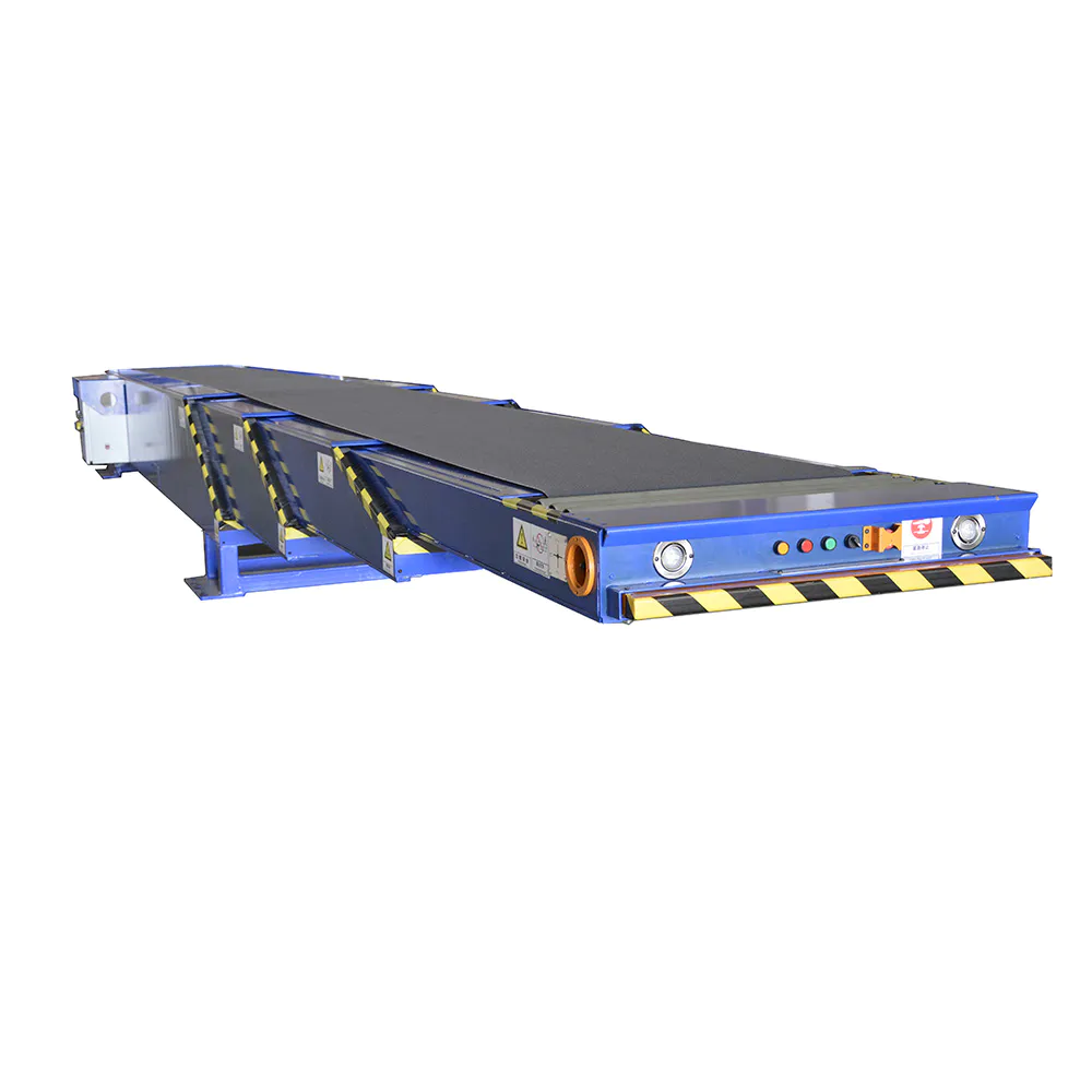 Telescopic motorized conveyor belt container loading belt conveyor