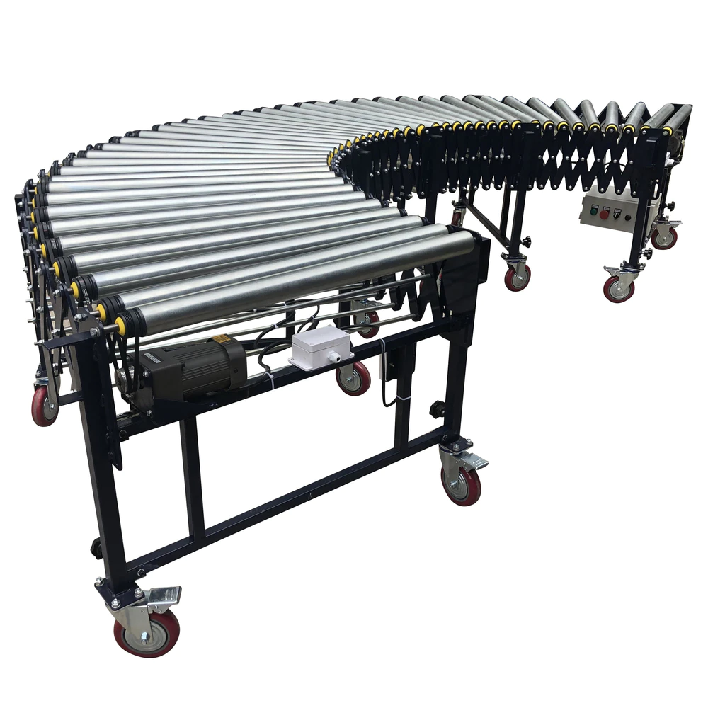 Big Loading Telescopic Power Roller Conveyor For Bags /Cartons