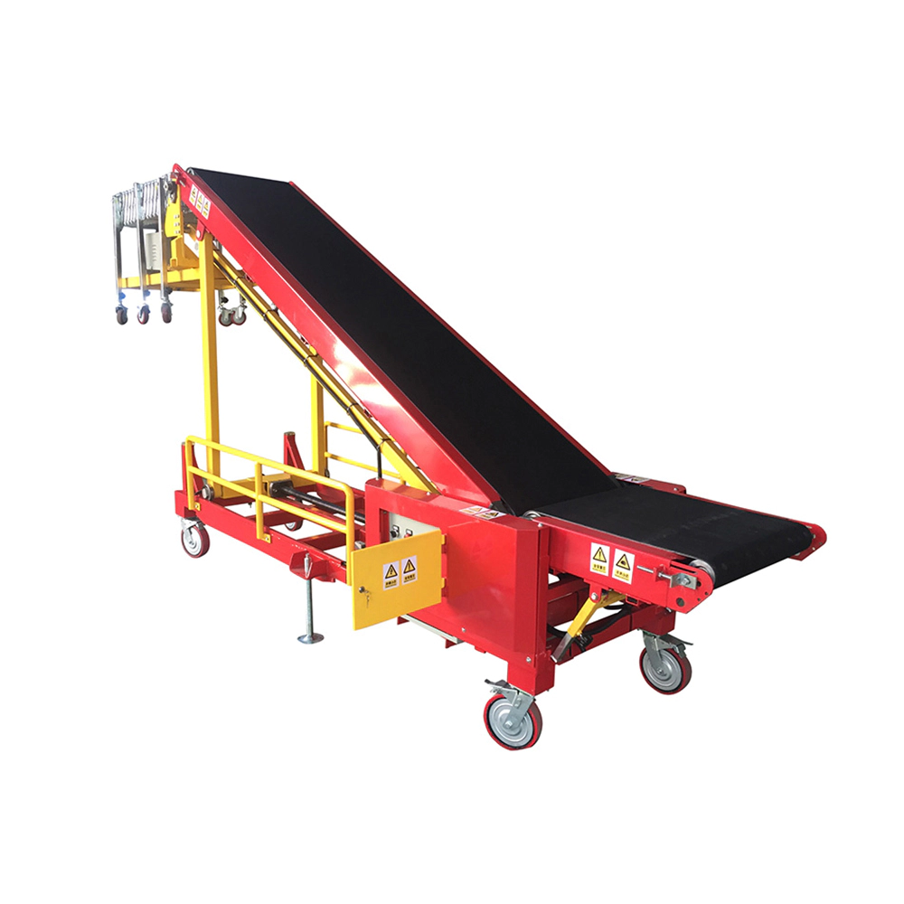 Portable belt conveyor for loading portable mobile belt loading conveyor