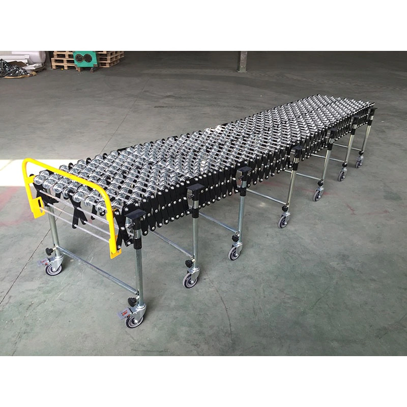 Flexible steel skate wheel conveyor roller, unloading roller conveyor