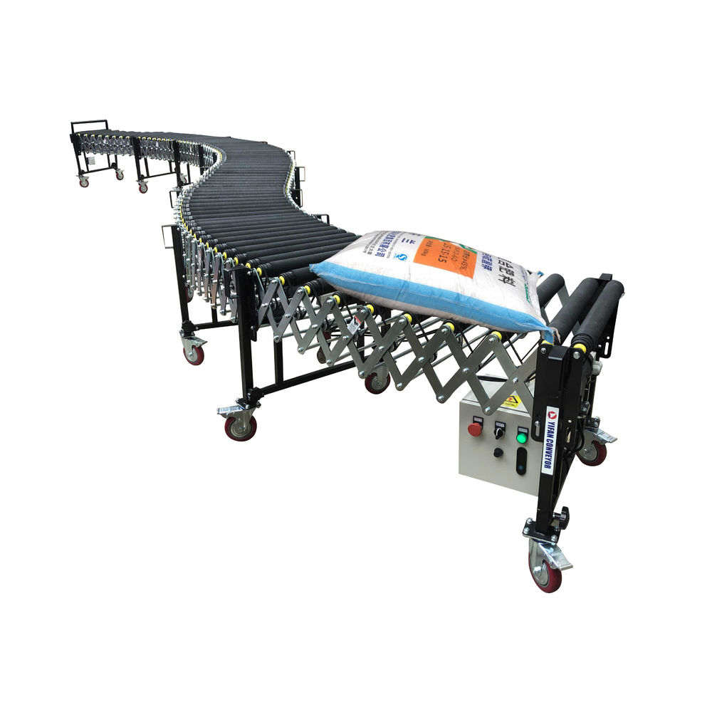 50KG Rice Bag Loading Unloading Conveyor,Flexible Motorized Roller Conveyor