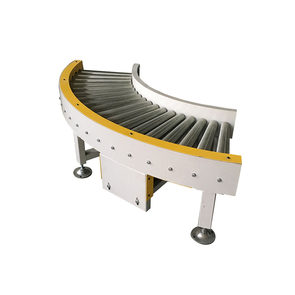 90 degree curve powered roller conveyor line