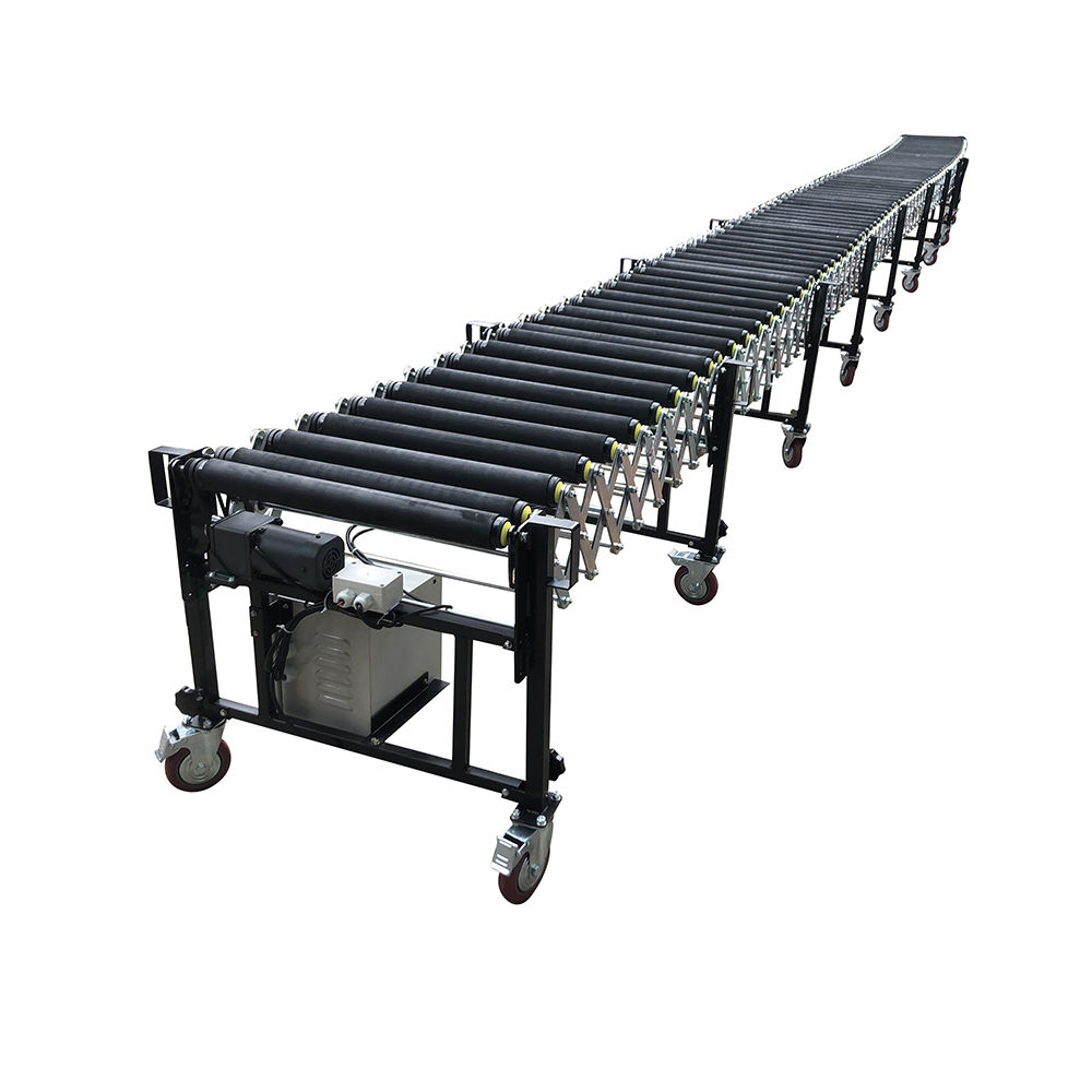 Expandable loading roller conveyor with adjustable height and length
