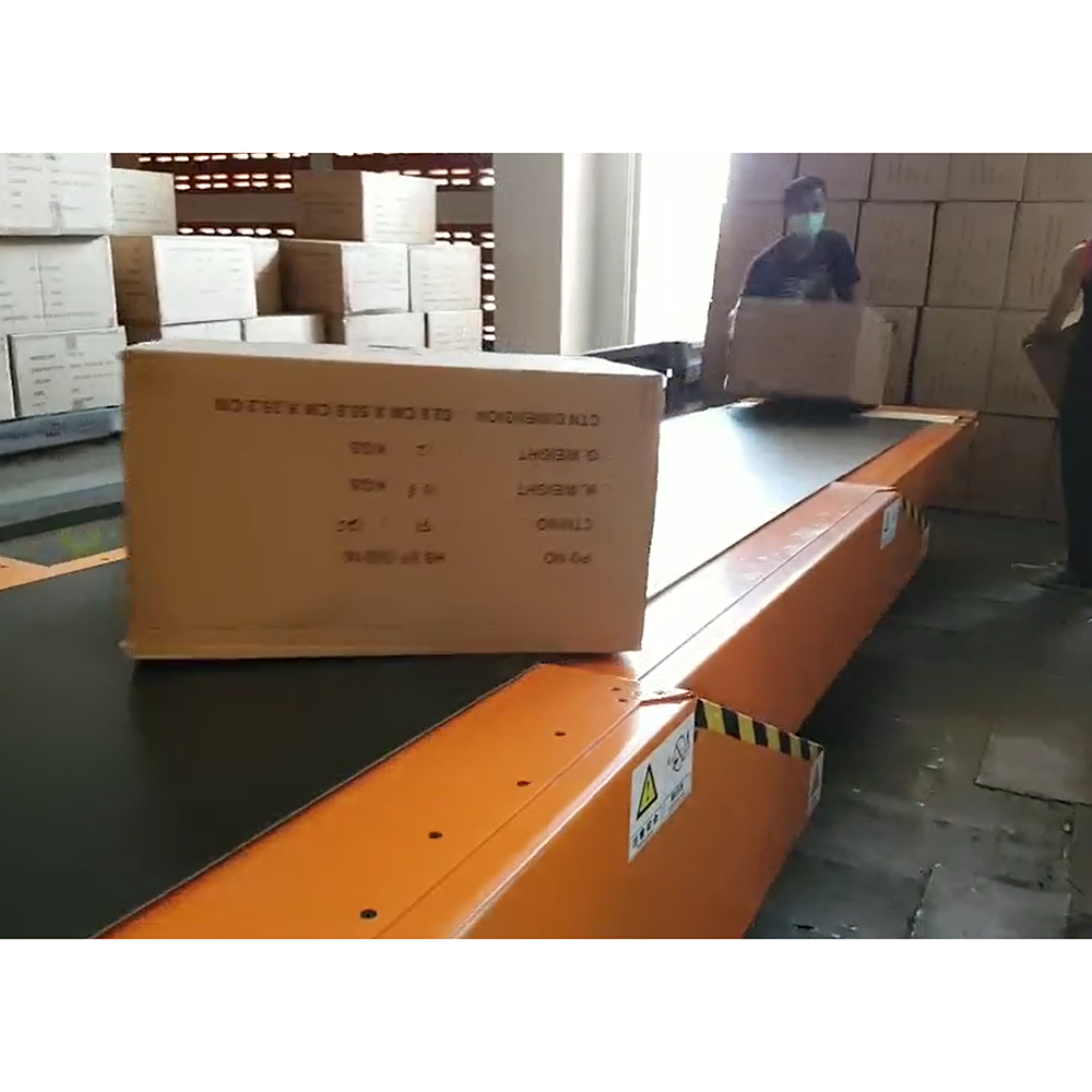 Unloading telescopic motorized conveyor belt movable telescopic belt conveyor for package