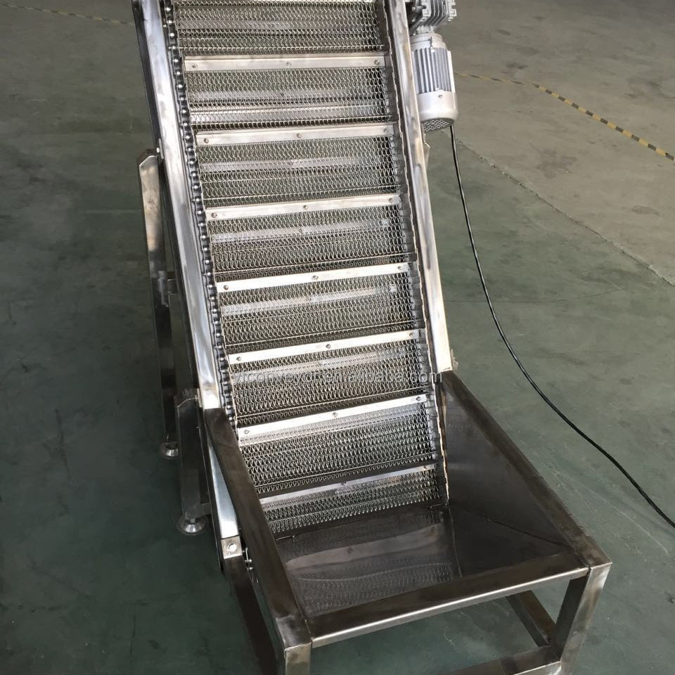 Stainless Steel Wire Mesh Belt Conveyor With Hopper Stainless Steel conveyor belt