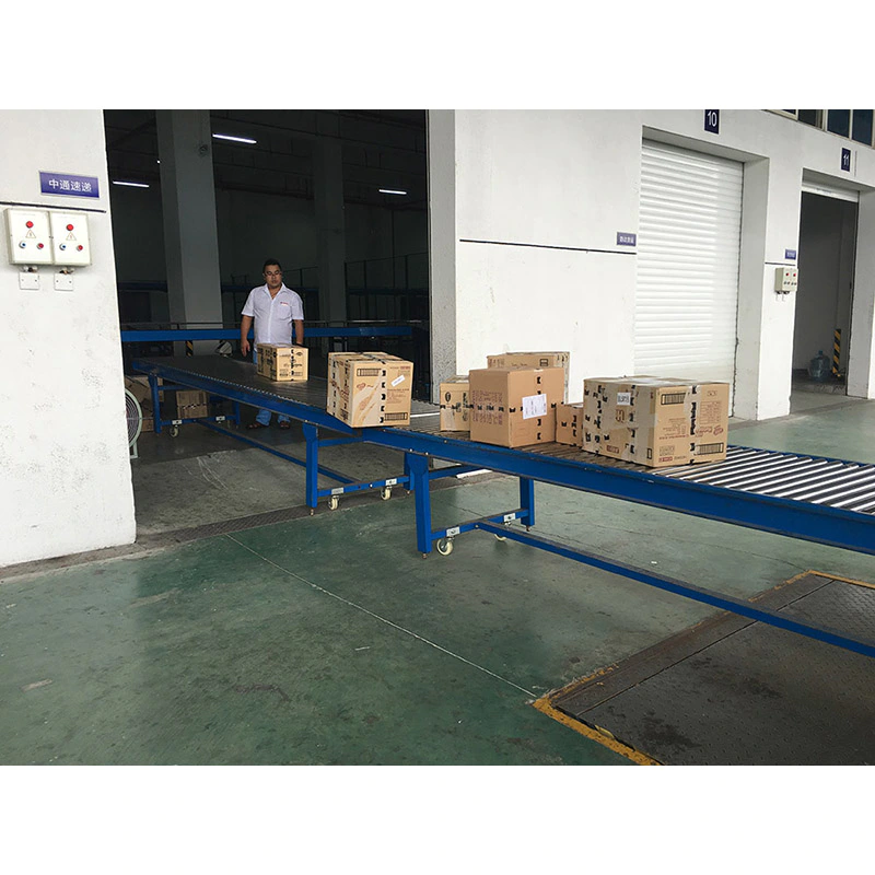 Mobile high quality warehouse gravity roller unloading conveyor