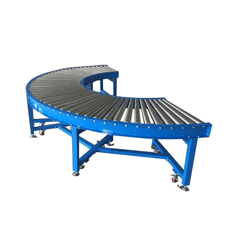 90 and 180 degree gravity feed roller conveyor gravity rubber roller conveyor