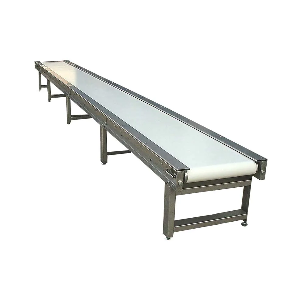 Stainless steel flat belt conveyor with white food grade PU belt