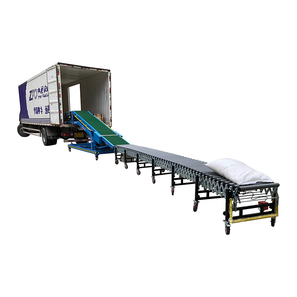 Good quality efficiency incline hydraulic climbing conveyor for truck loading and unloading