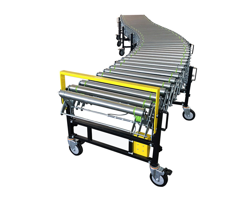 Expandable Powered Roller Conveyor, Motorized Flexible Roller Conveyor,Mobile Roller Conveyor