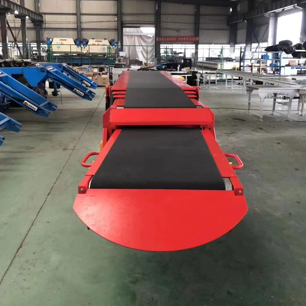 New design telescopic belt conveyor with a swing/swivel boom for left / right movement of bags.