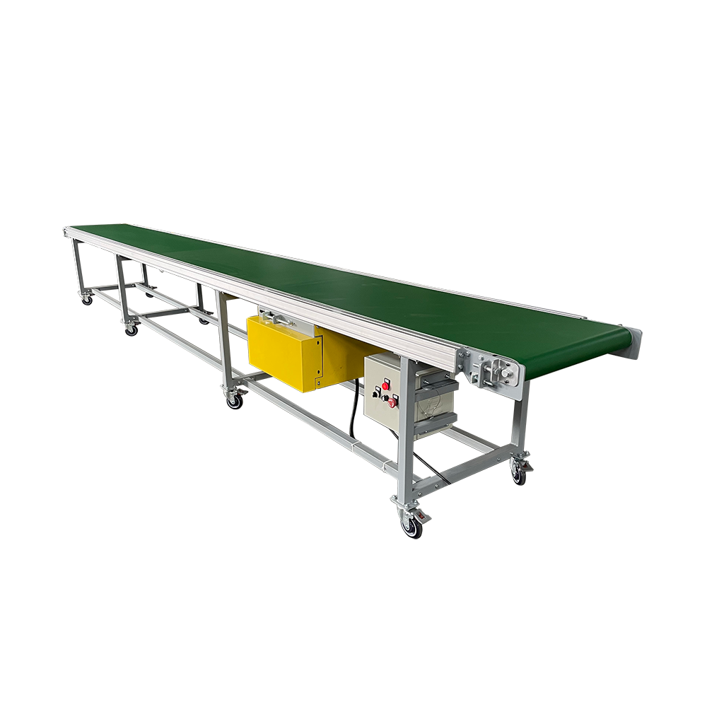 Portable aluminum frame belt conveyor