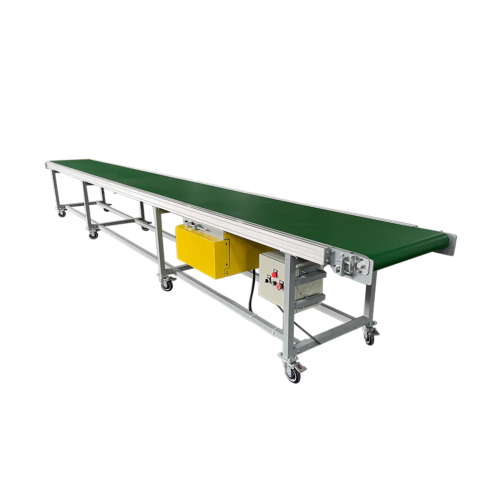 Portable aluminum frame belt conveyor