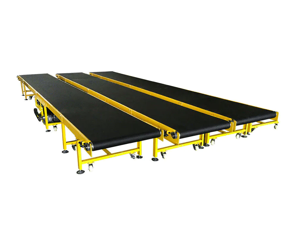 High quality Industry Heavy Duty PVK  Black Mobile Flat belt conveyor machine
