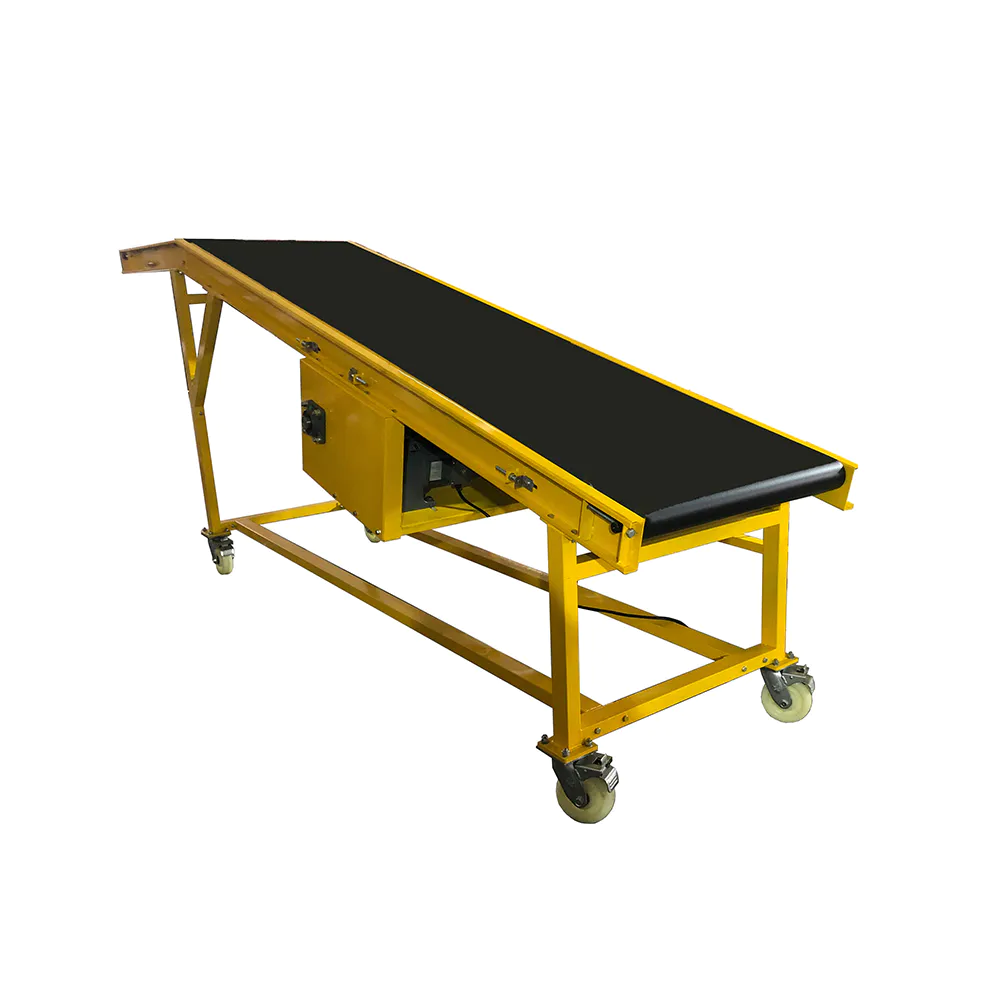 Customized good quality inclined black belt conveyor for warehouse conveyor
