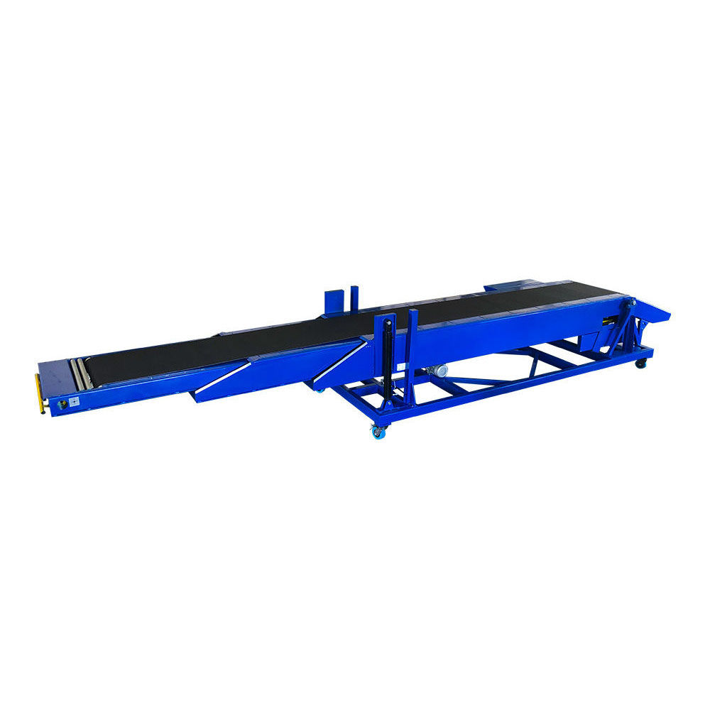 Telescopic belt conveyor with flexible roller conveyor for loading unloading 50KG tea bags