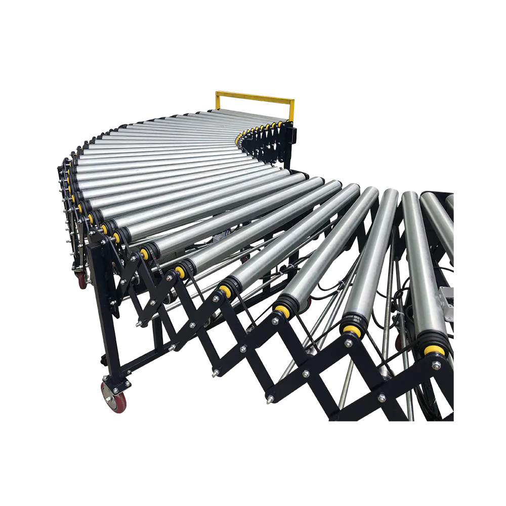 Big Loading Telescopic Power Roller Conveyor For Bags Cartons