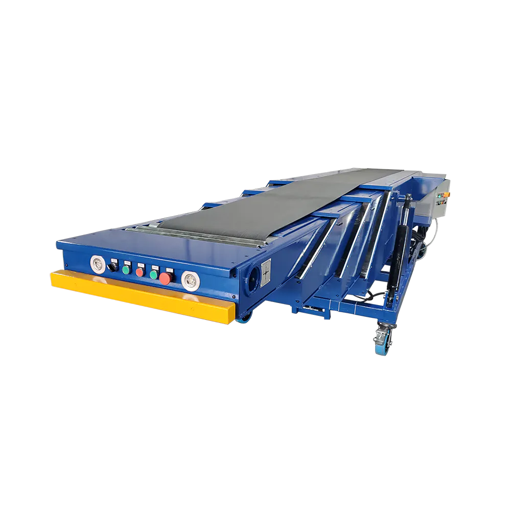 Telescopic loading and unloading belt conveyor for 40ft containers
