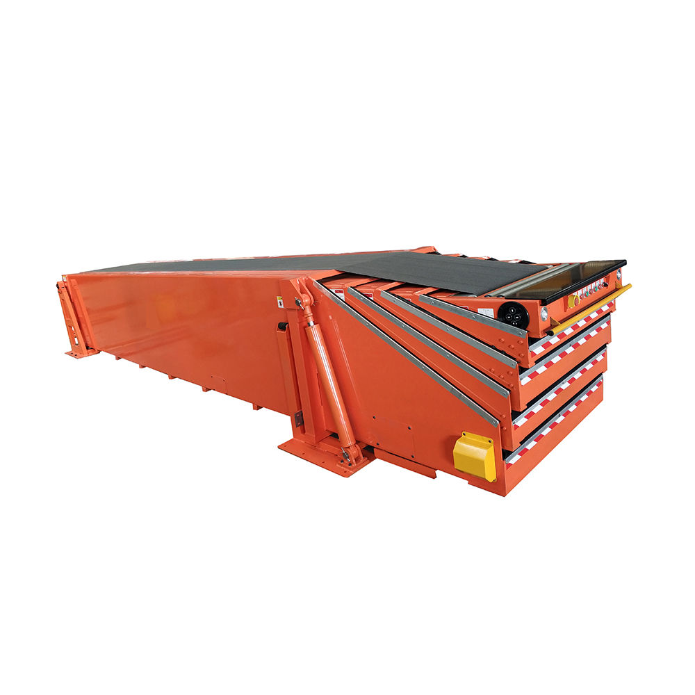 Telescopic belt conveyor truck loading unloading extendable belt conveyor