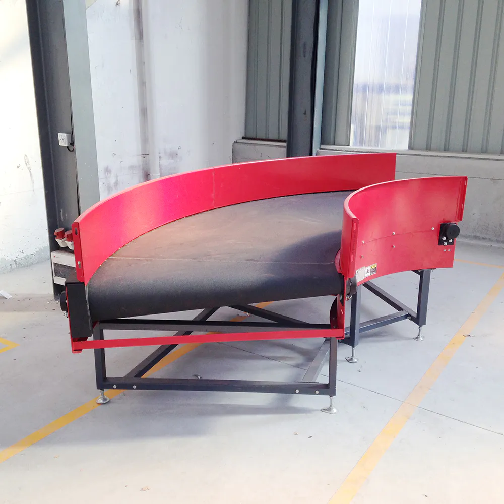 Horizontal curve belt conveyor with two side guide