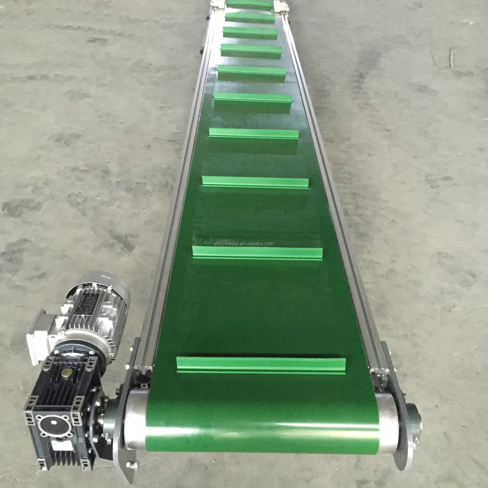 Aluminum PVC belt conveyor custom assembly line industrial transfer green pvc belt conveyor