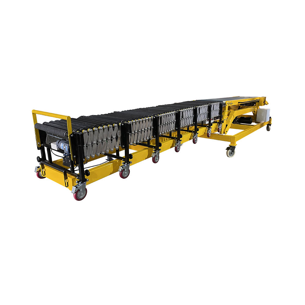 Truck loading conveyor with scale and routing sensors