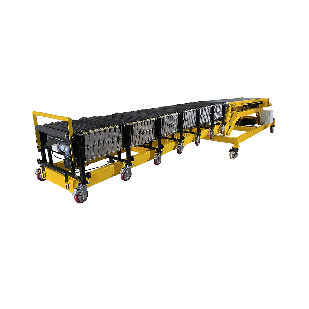 Truck loading conveyor with scale and routing sensors