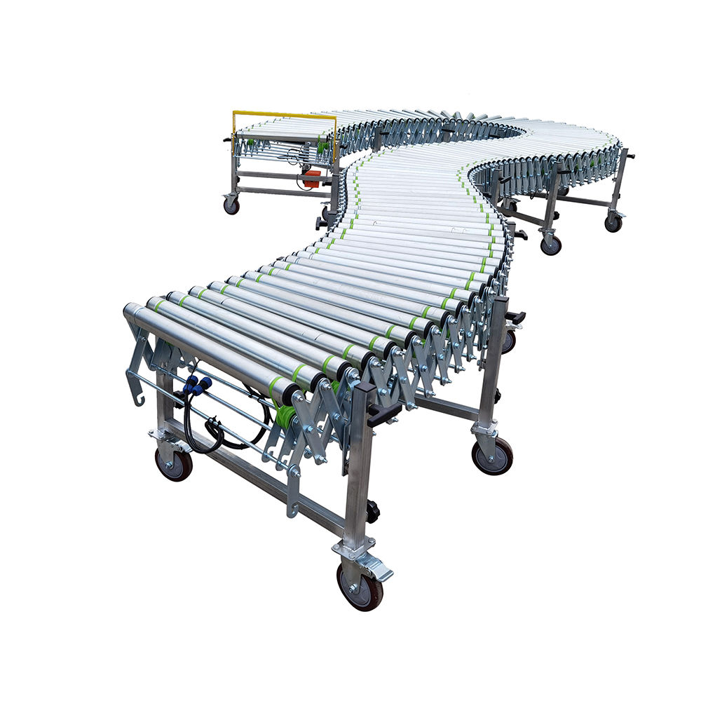 Flexible conveyor roller table stainless flexible metal conveyor