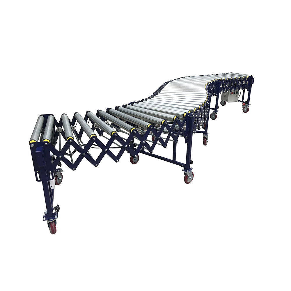 Flexible power roller conveyor for garments industry