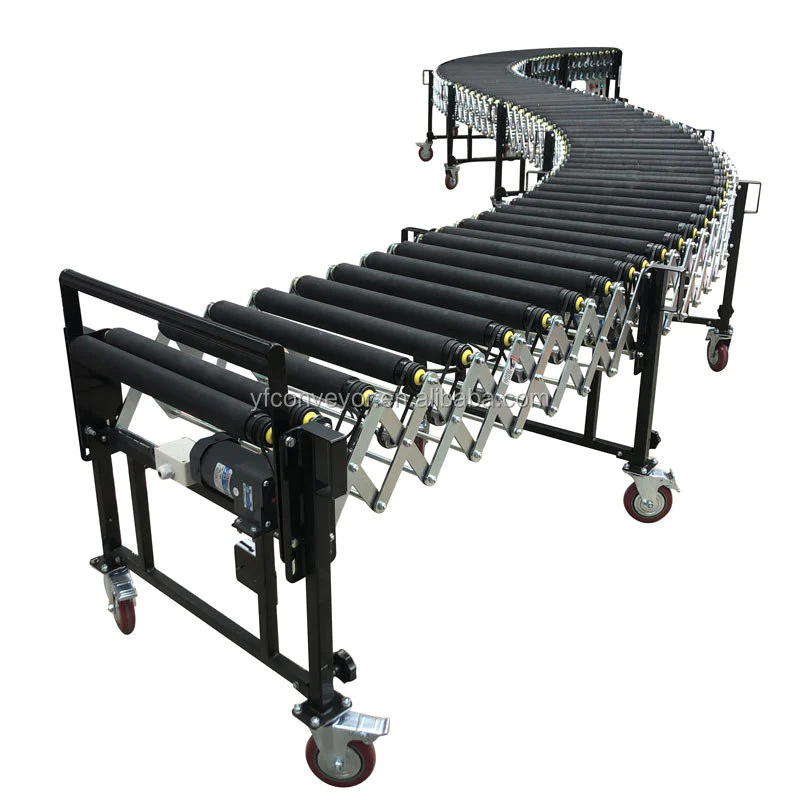 New style flexible powered roller conveyor for loading and unloading bag goods
