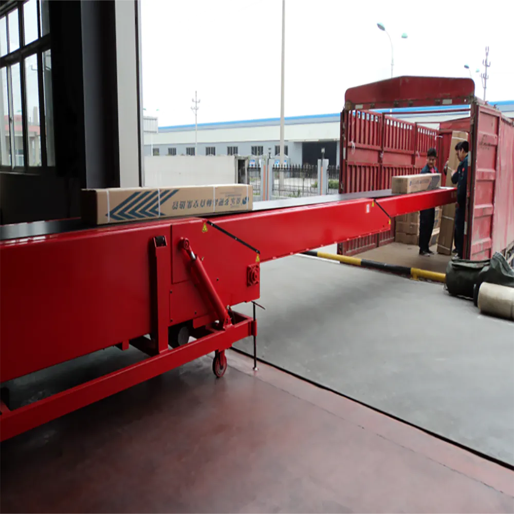 Fashion expandable belt conveyor unloading system for factory