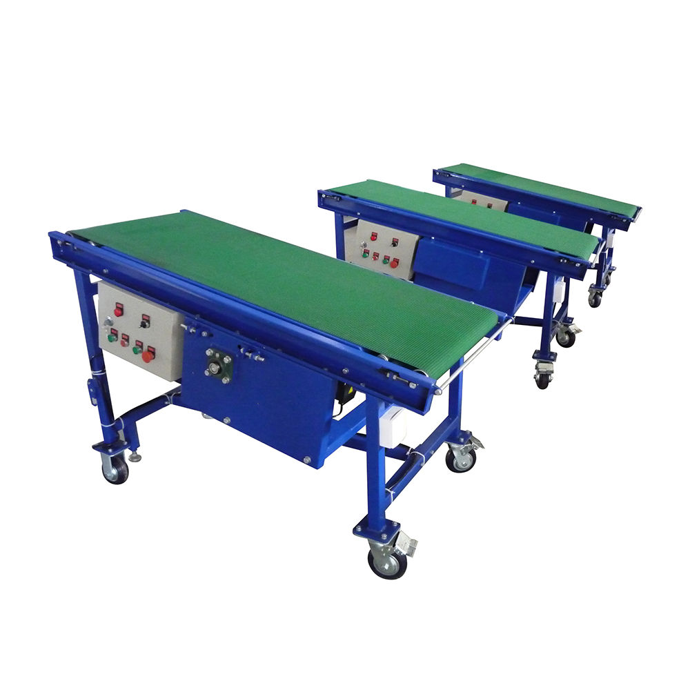 Mobile portable inclined belt conveyor