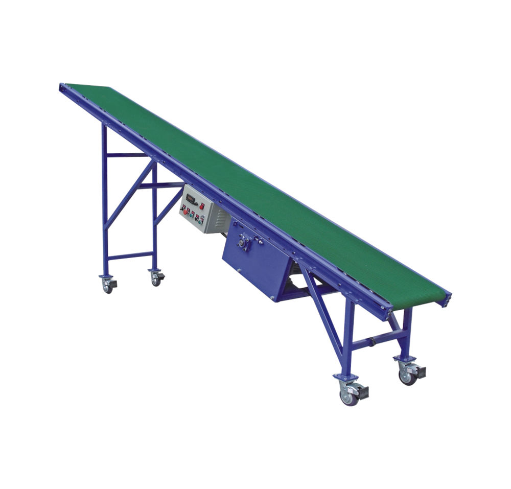Mobile portable inclined belt conveyor