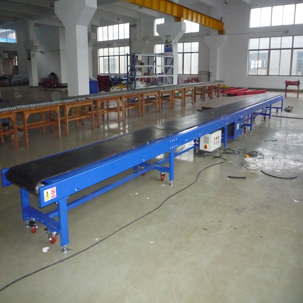 Heavy duty rubber belt conveyor