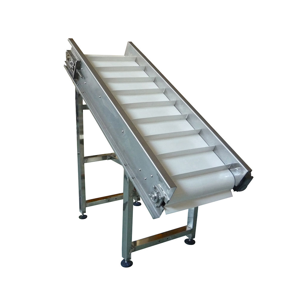 Inclined belt conveyor customized stainless steel conveyor belt with baffle