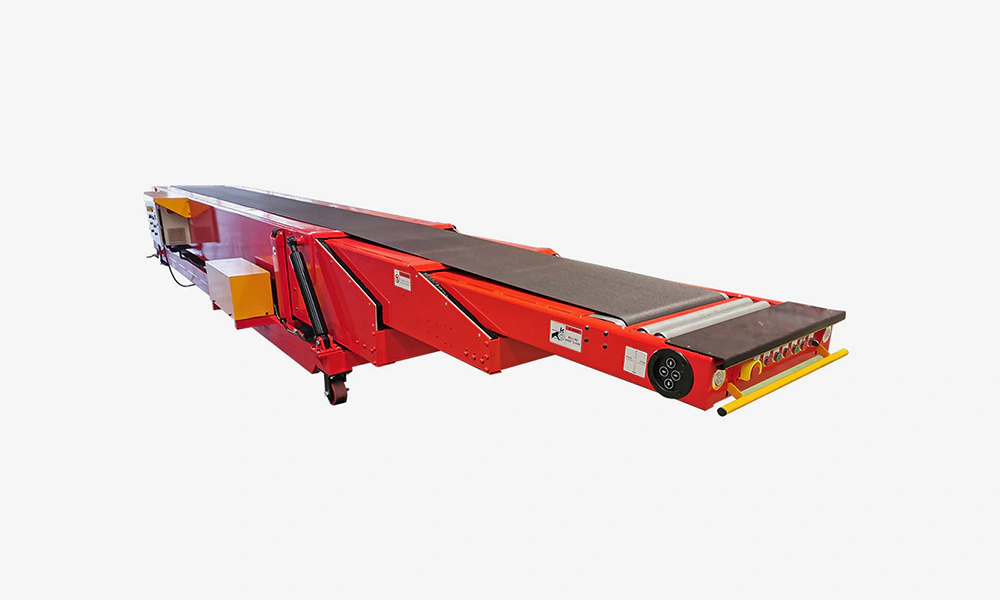6-8m Mobile telescopic belt conveyor with hydraulic height adjust for 20ft container loading unloading