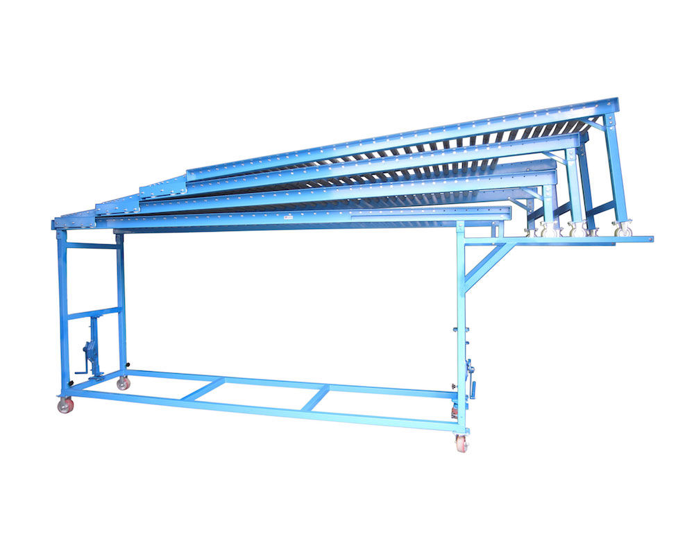 Robust Extendible Gravity Conveyor for Unloading Container Vehicles of all sizes