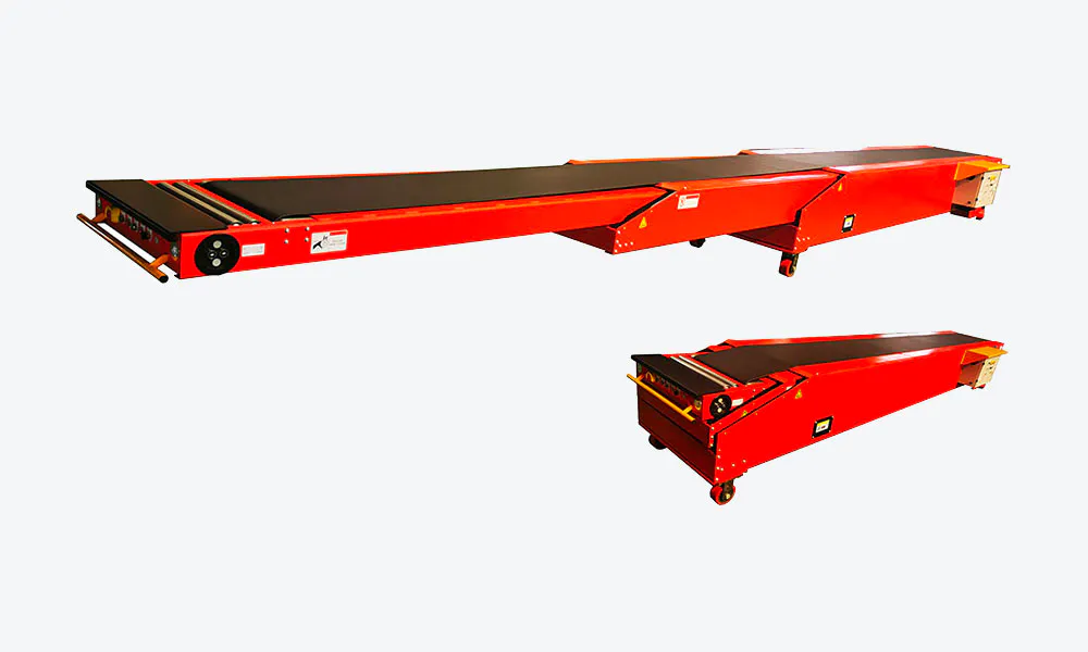 Portable telescopic belt conveyor for trailer loading unloading