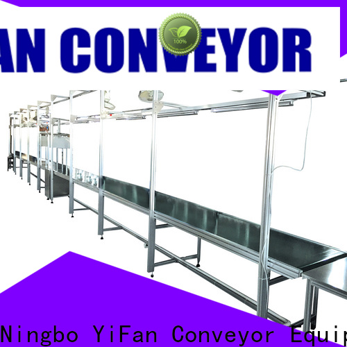 YiFan curve belt conveyor with bottom price for packaging machine