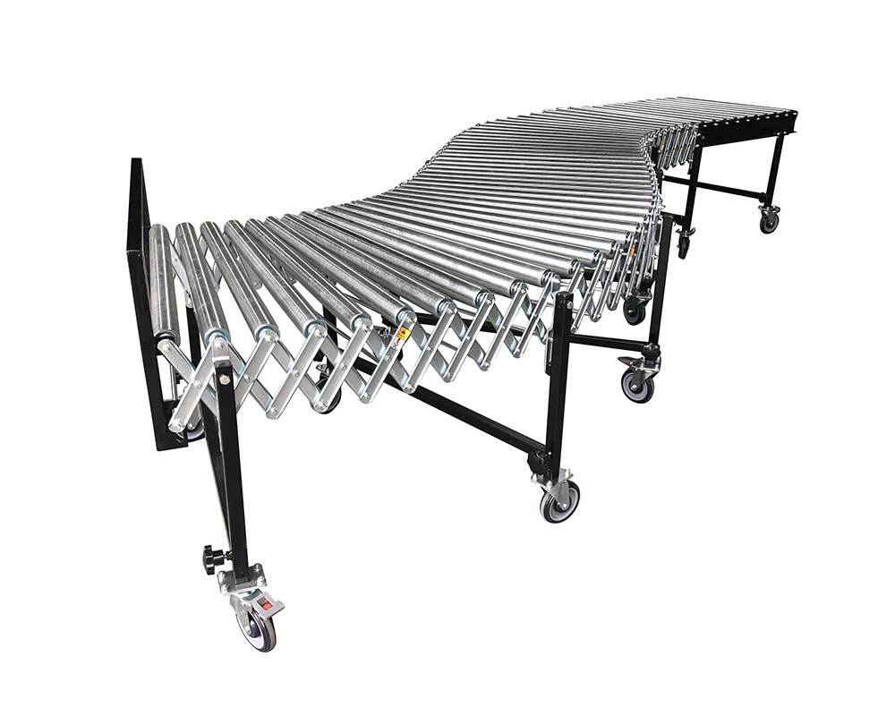 Medium-Duty Flexible Gravity Steel Roller Conveyor with square legs | FGR-M