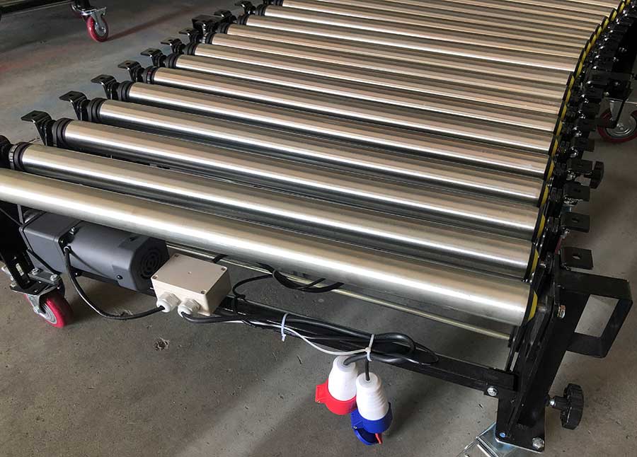 Extendable Power Roller Conveyor With Side Guide Rollers Yifan Conveyor