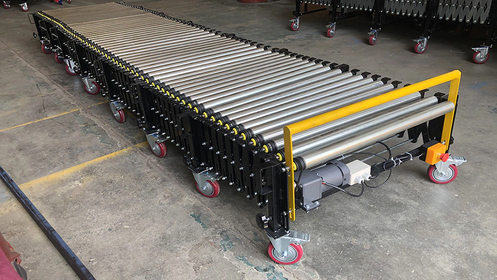 450mm high flexible powered roller conveyor