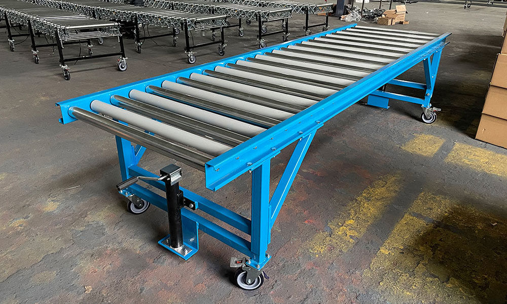 Mobile Gravity PVC/Steel Roller Conveyor Table