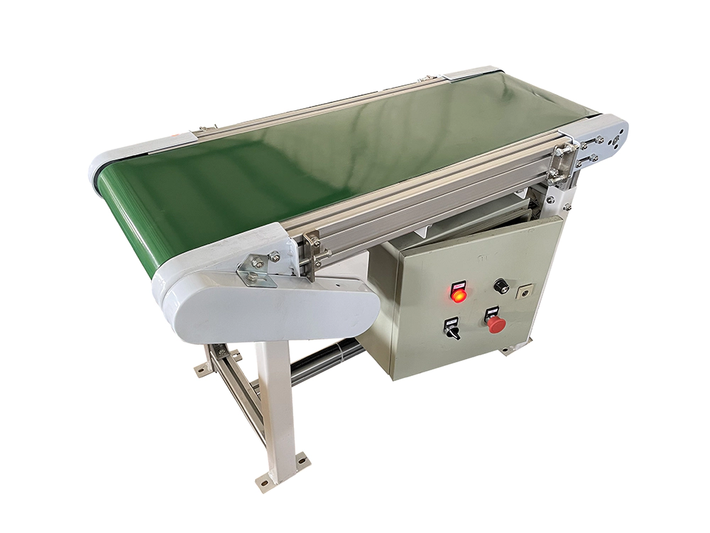 Small Aluminum Belt Conveyor with adjustable side guide rails