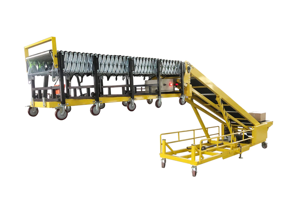 Portable and Adjustable Truck Loading Conveyor Belt System