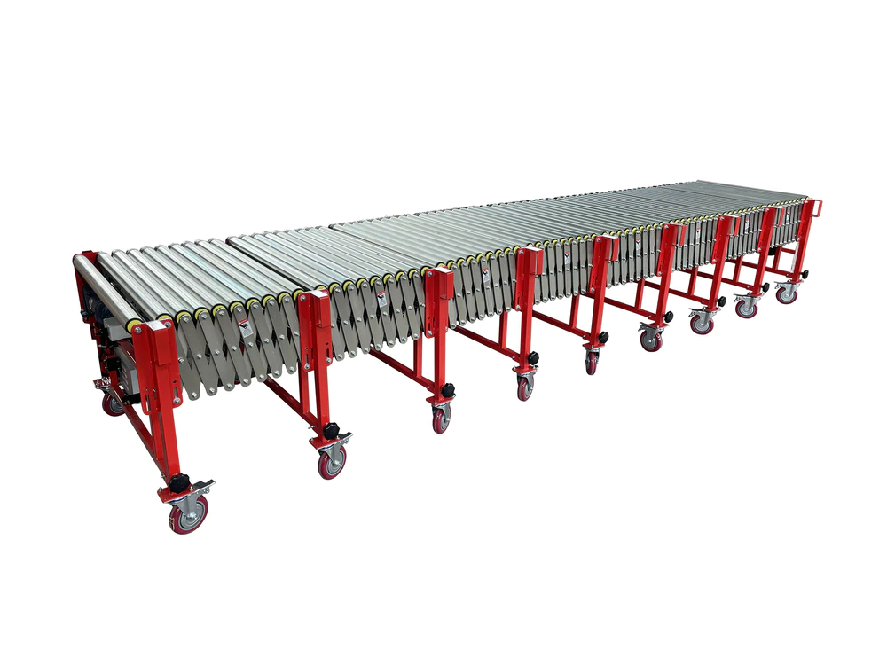 Powered Flexible Roller Conveyor, Telescopic Roller Loading Unloading Conveyor
