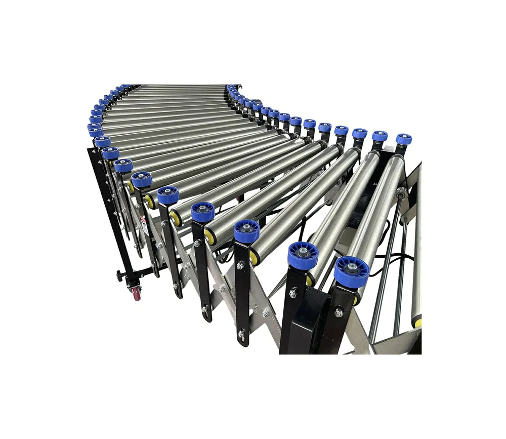 Flexible Motorized Roller Conveyor Line for use with robots