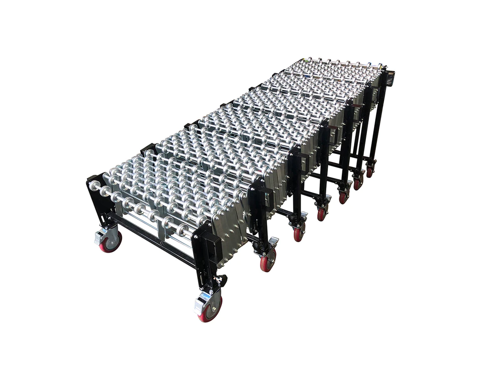 Inclined Extendable Telescopic Skate Wheel Conveyor